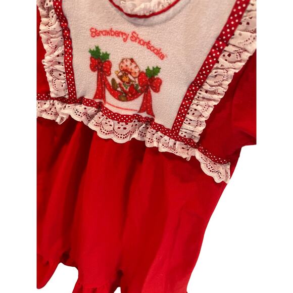 Vintage 1980’s Strawberry Shortcake Nightgown Lace Ribbon Long Sleeve Ruffles S - Picture 6 of 7